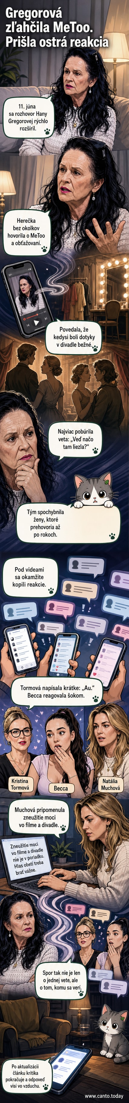 Hana Gregorová na červenom koberci, pozadí diskusia o jej kontroverznom vyjadrení k MeToo