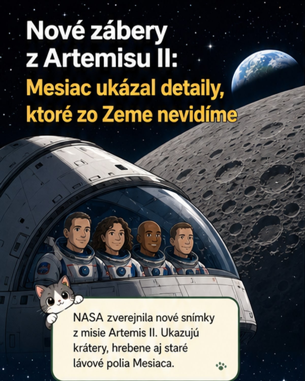 NASA zverejnila detailné zábery z preletu okolo Mesiaca