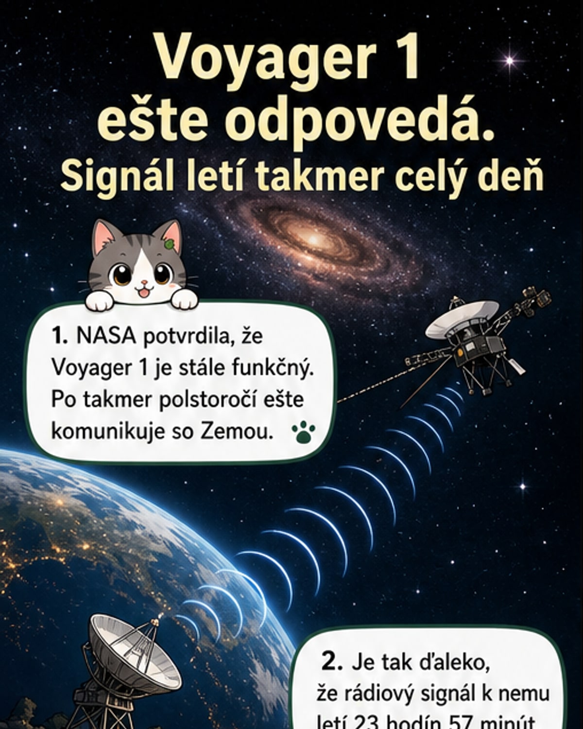 Voyager 1 ešte stále komunikuje