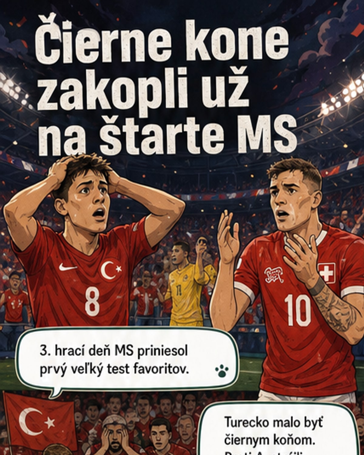 MS 2026: Švajčiari zahodili vedenie, Turecko prekvapivo prehralo