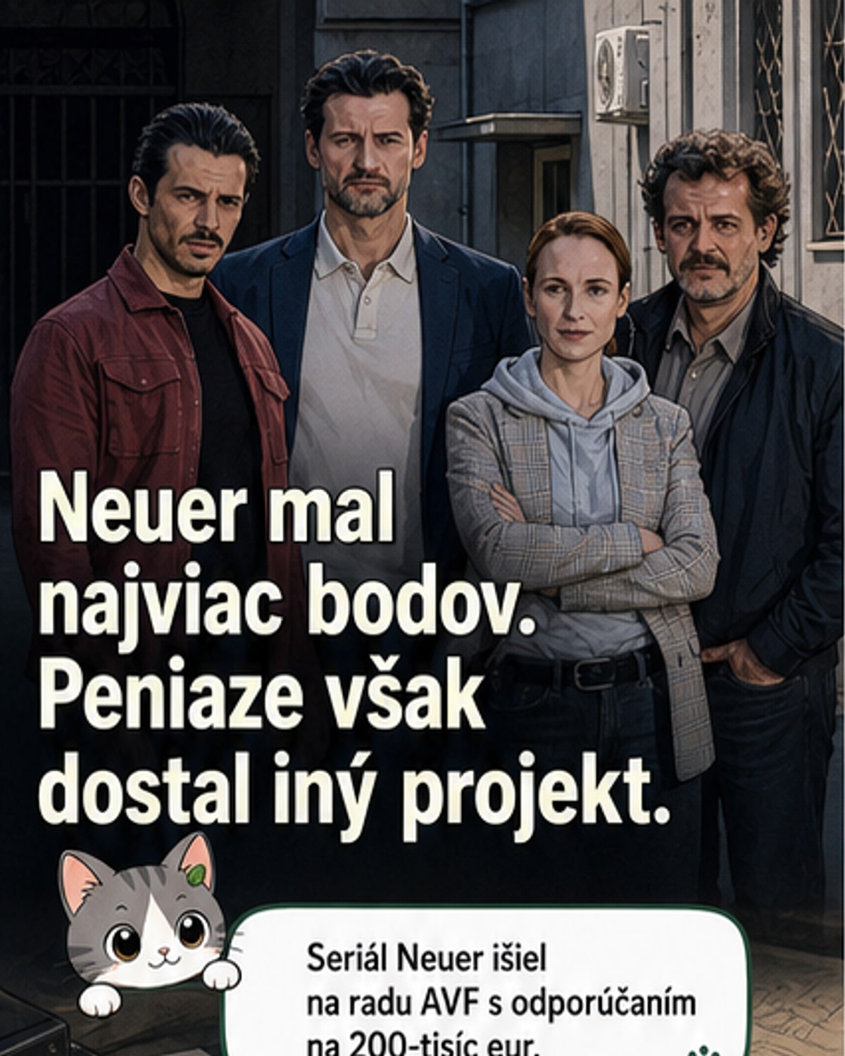 Seriál Neuer nezískal dotáciu napriek najvyššiemu hodnoteniu