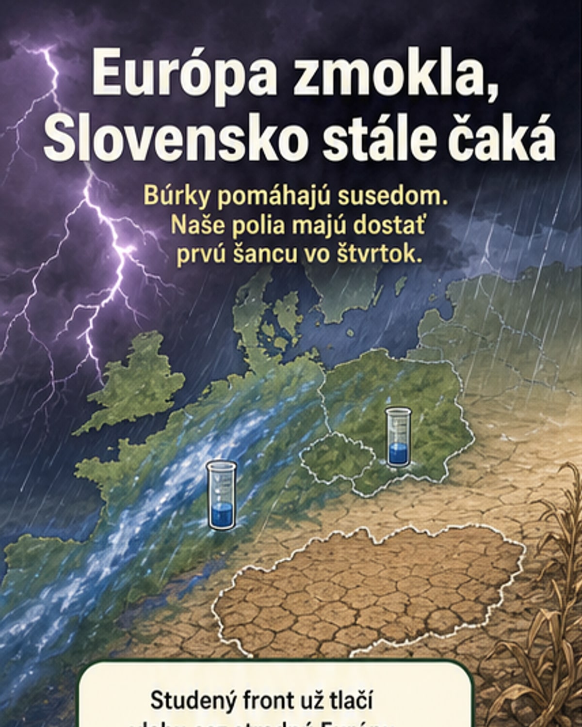 Európu zalieva dážď, Slovensko stále suché