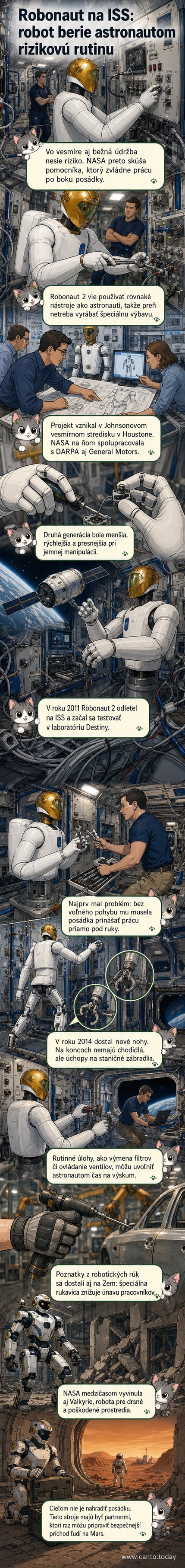Humanoidný robot Robonaut 2 v laboratóriu ISS počas testovania ovládania panelu s ventilmi