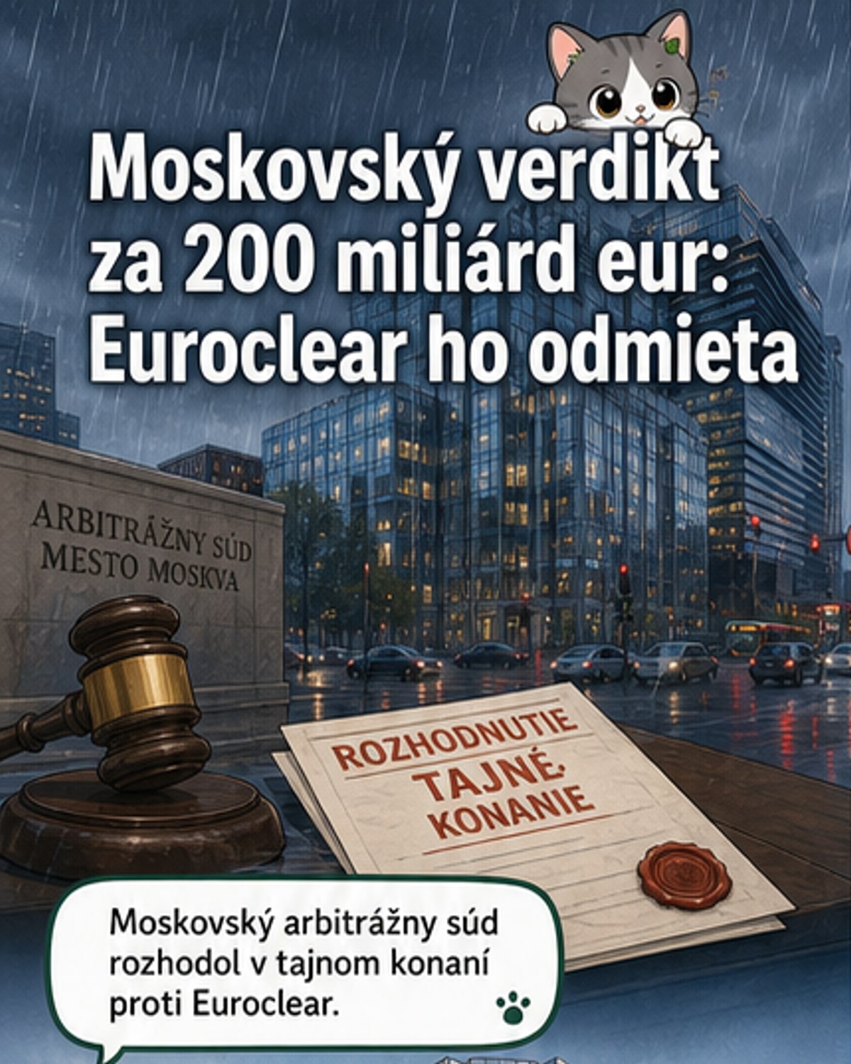 Ruský súd: Euroclear platí 200 miliárd