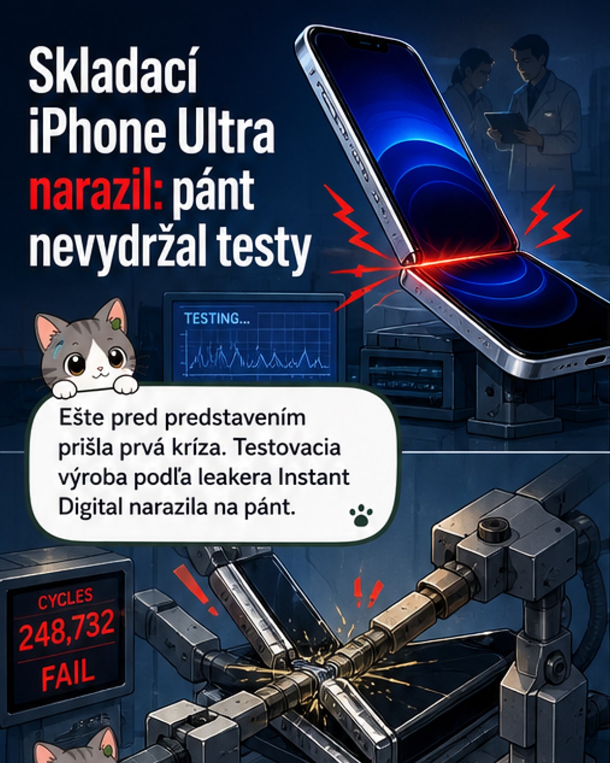 Skladací iPhone Ultra zlyhal v testoch