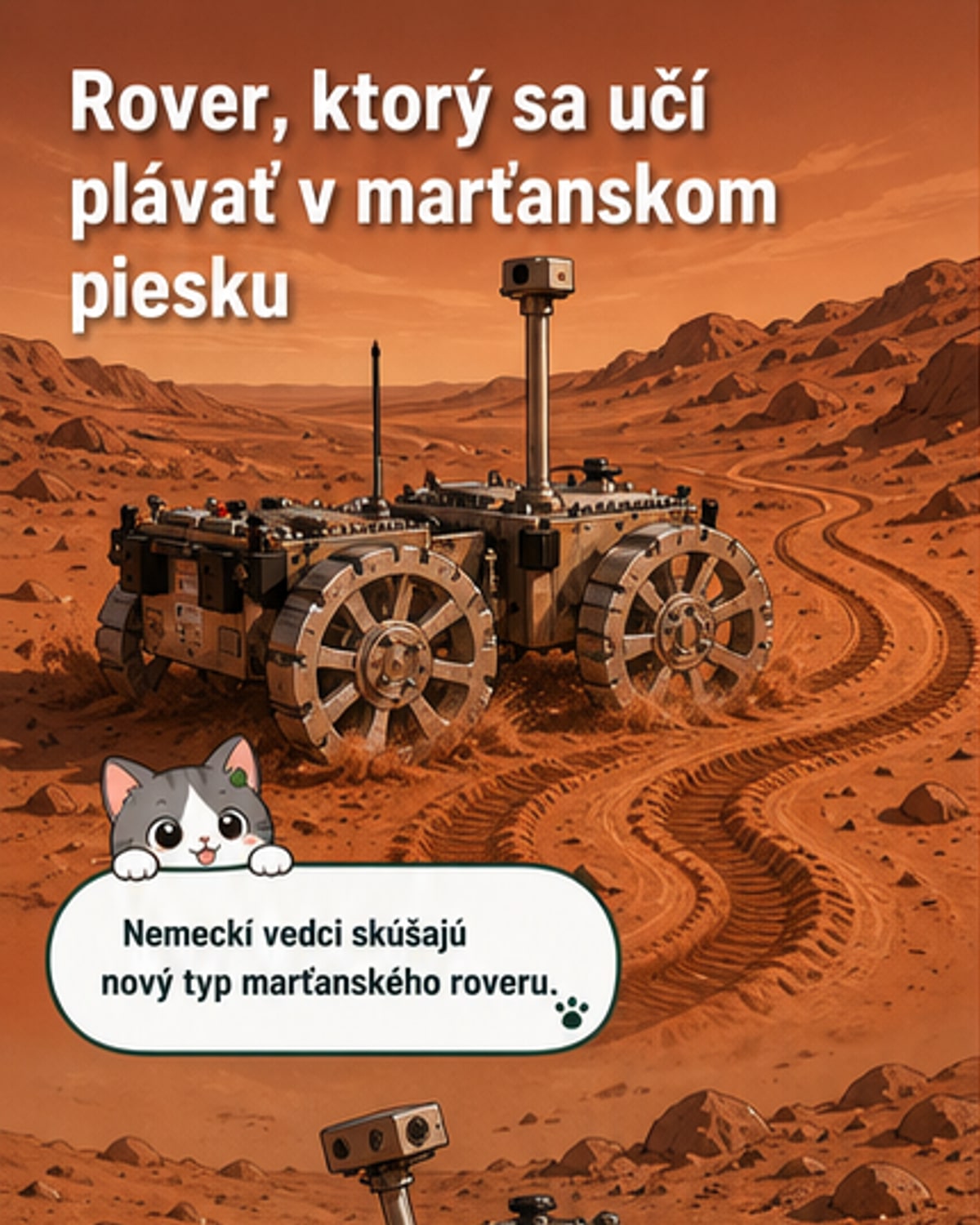 Rover pláva v piesku ako jašterica