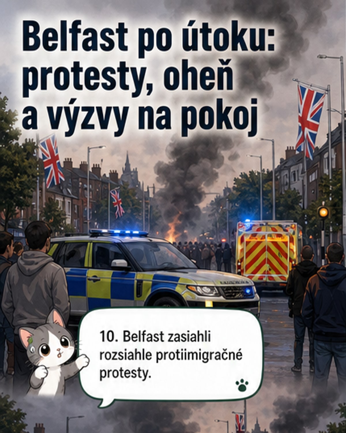 Belfast v ohni po nožovom útoku