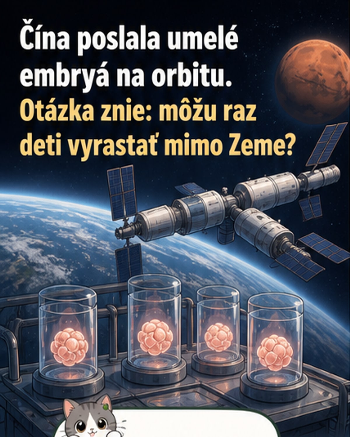 Čína vyslala embryá do vesmíru