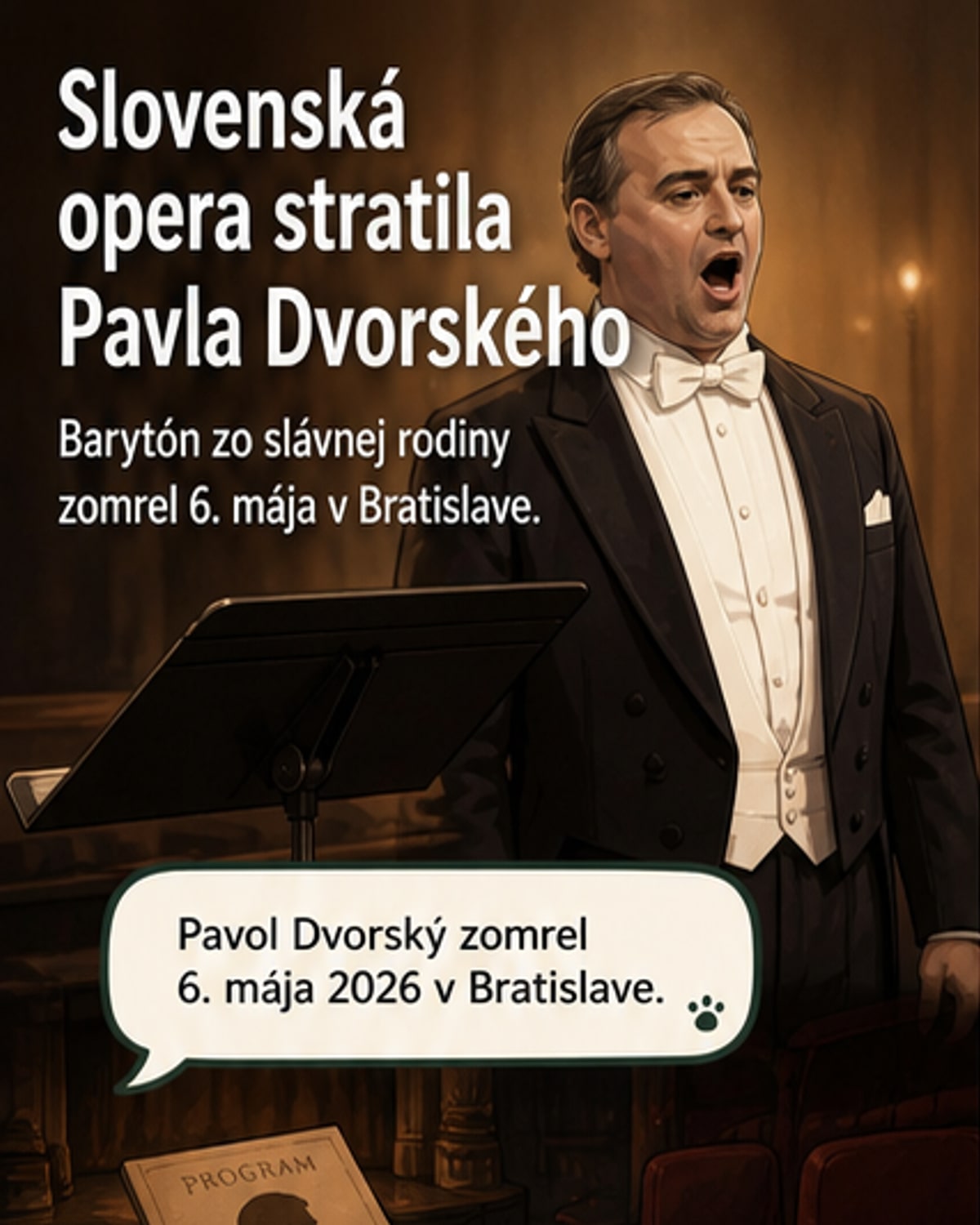 Zomrel Pavol Dvorský, hlas banskobystrickej opery