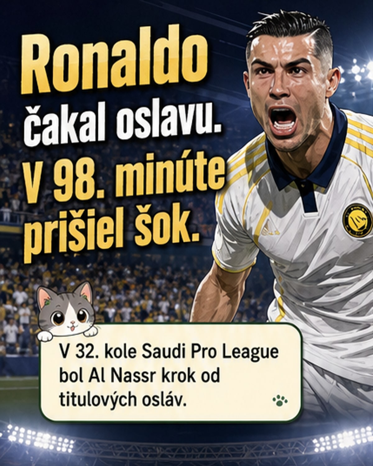 Ronaldo na pokraji slz po chybe brankára