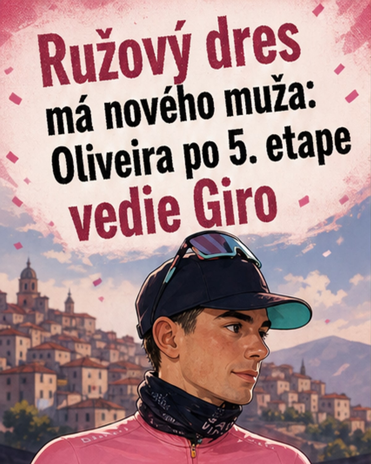 Portugalský cyklista v ružovom drese