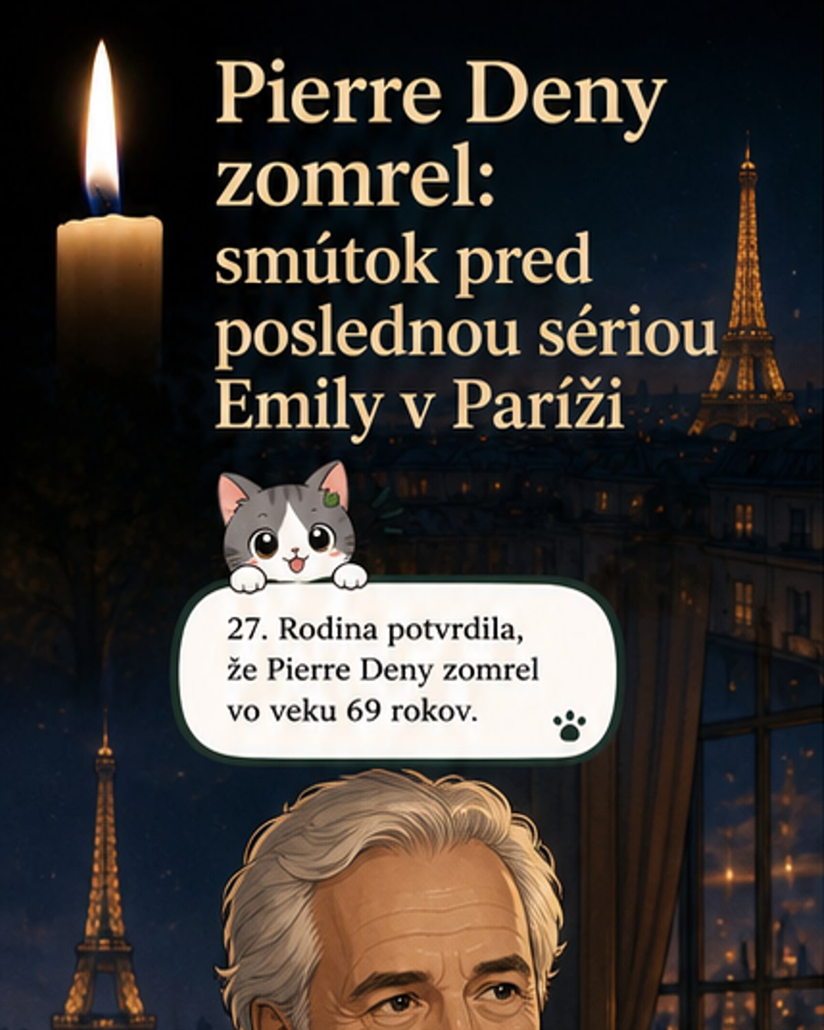 Zomrel herec zo seriálu Emily v Paríži