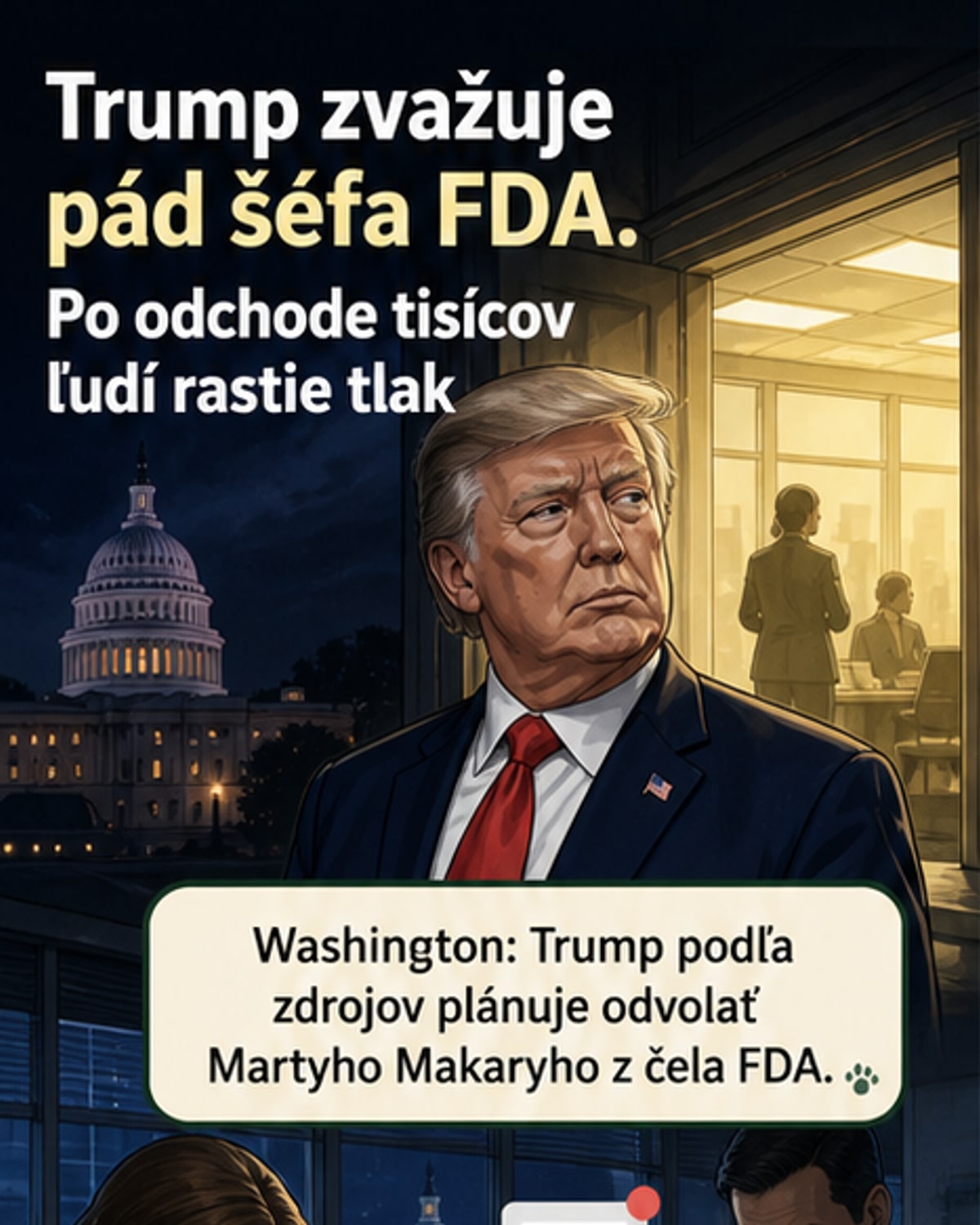 Trump zvažuje odvolanie šéfa FDA
