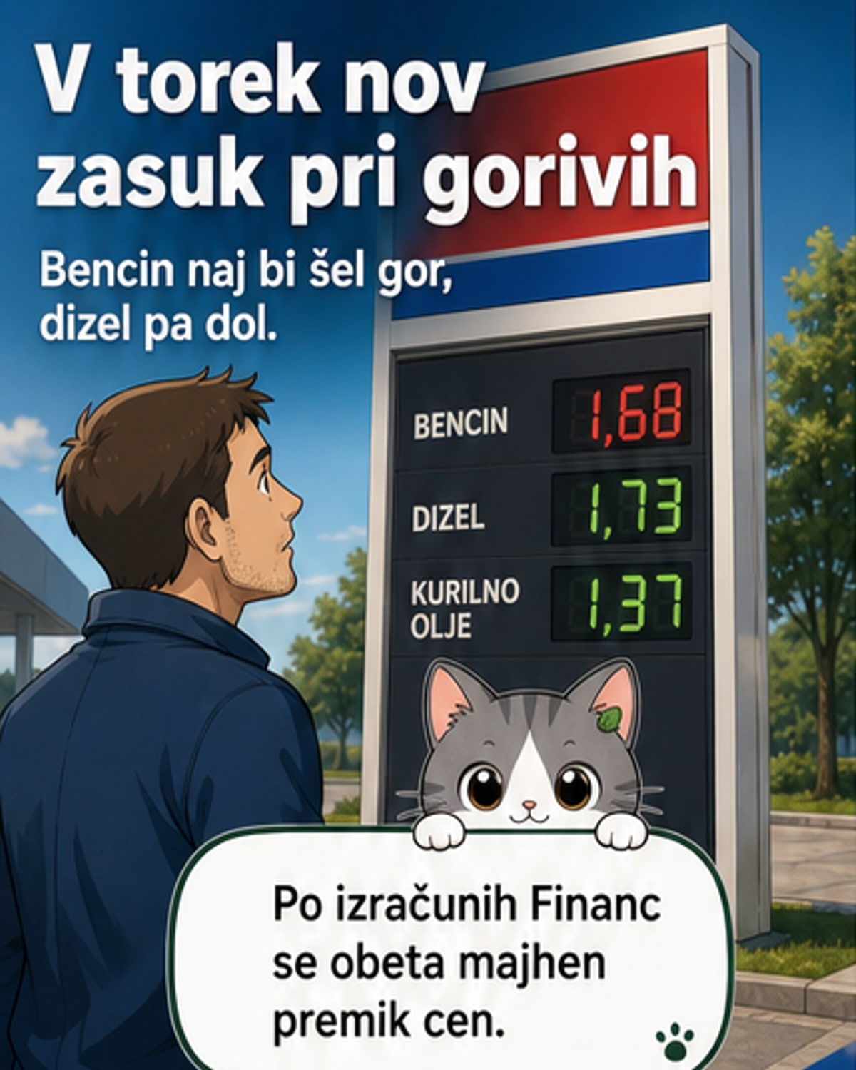Bencin dražji, dizel cenejši: nova napoved cen