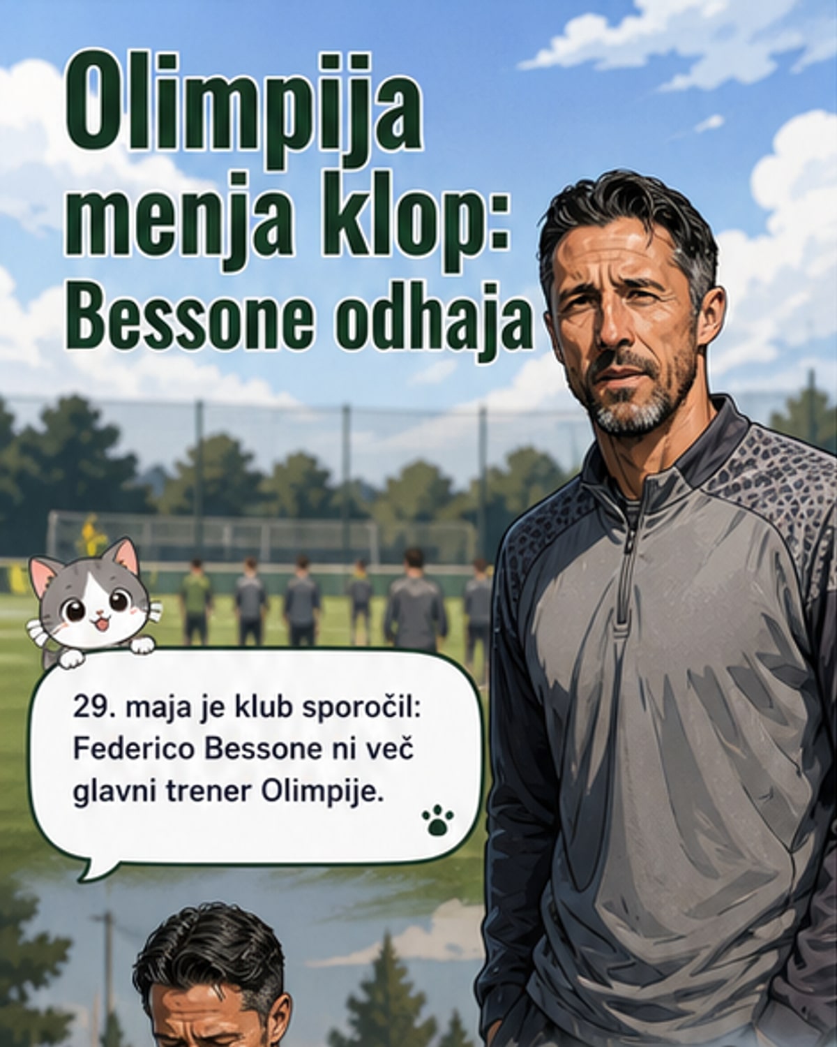 Bessone odstopil kot trener Olimpije