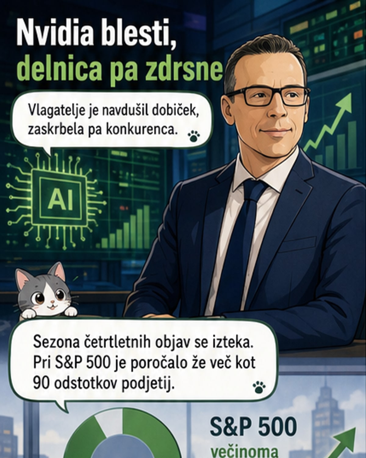 Nvidia zaseni trge, a zaznamujejo konkurenta