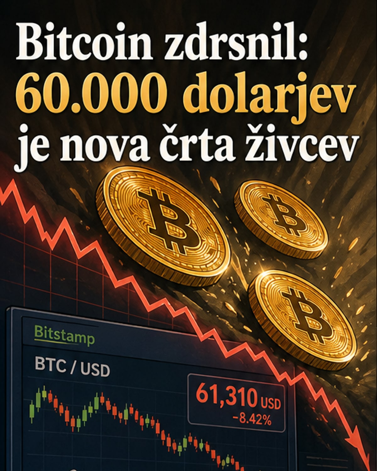 Bitcoin pod pritiskom: najnižja cena od februarja