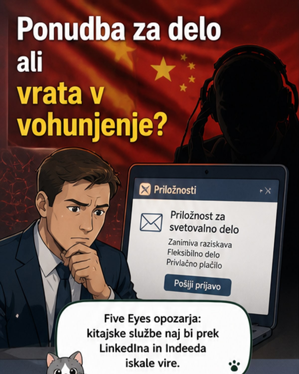 Ponudba za delo ali vohunjenje?