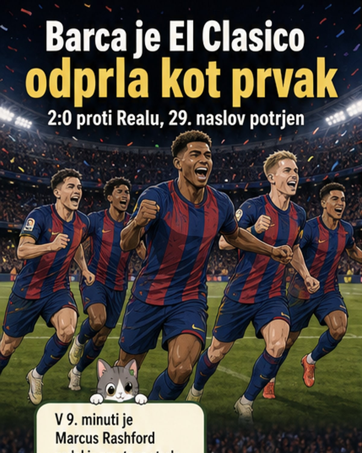 Barcelona premagala Real in osvojila 29. naslov