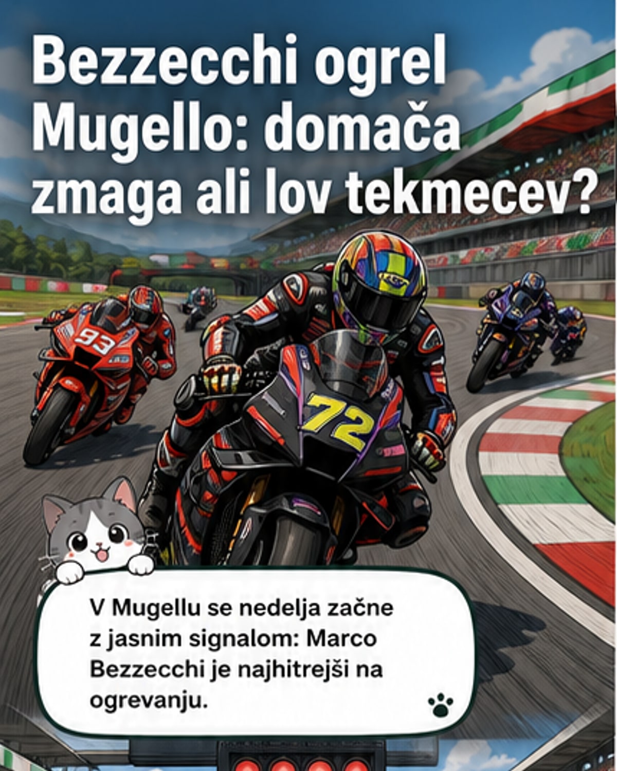Bezzecchi najhitrejši na ogrevanju