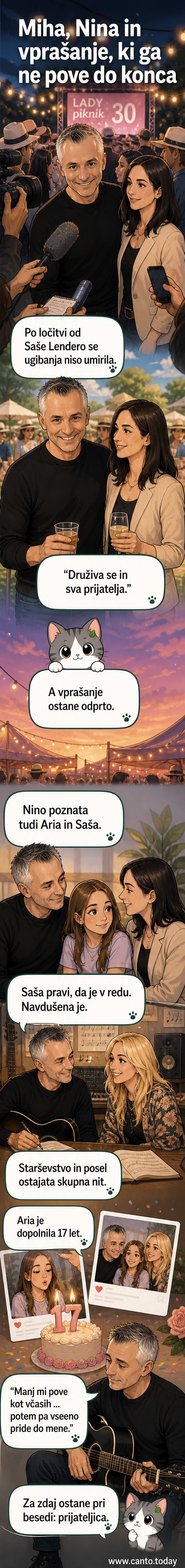 Miha Hercog in njegova nova prijateljica na dogodku Lady piknik, v ozadju je festivalski prizor.