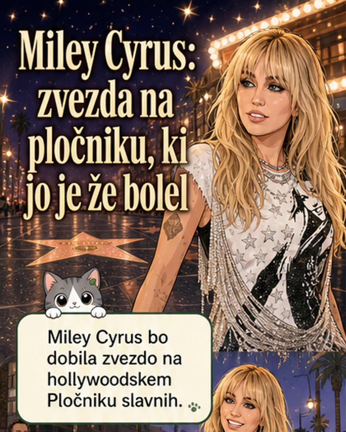 Miley Cyrus dobi zvezdo na Pločniku slavnih