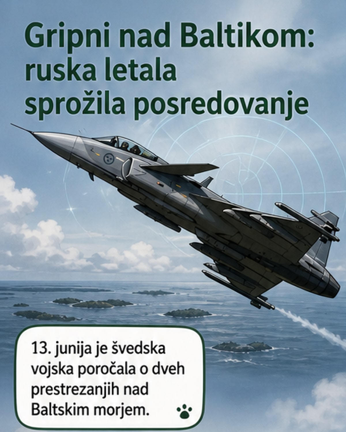 Rusija prestreljena nad Baltskim morjem