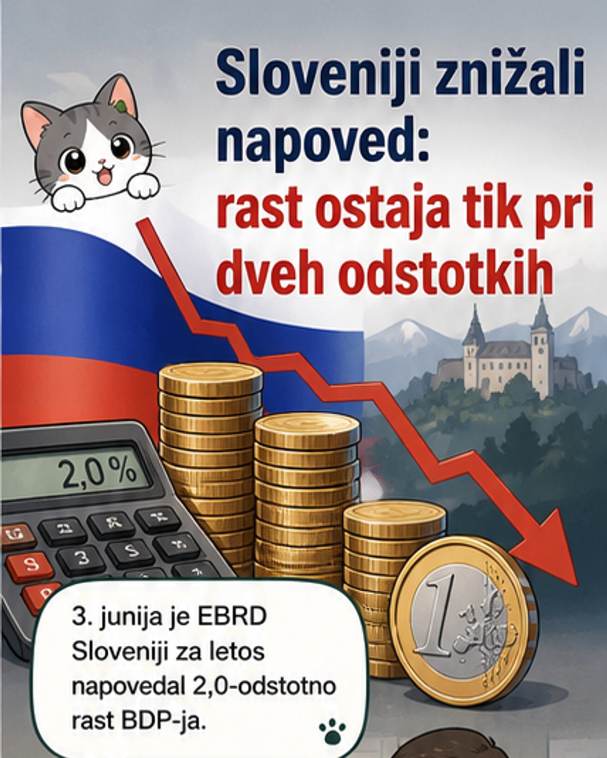 EBRD in OECD znižala napoved rasti za Slovenijo