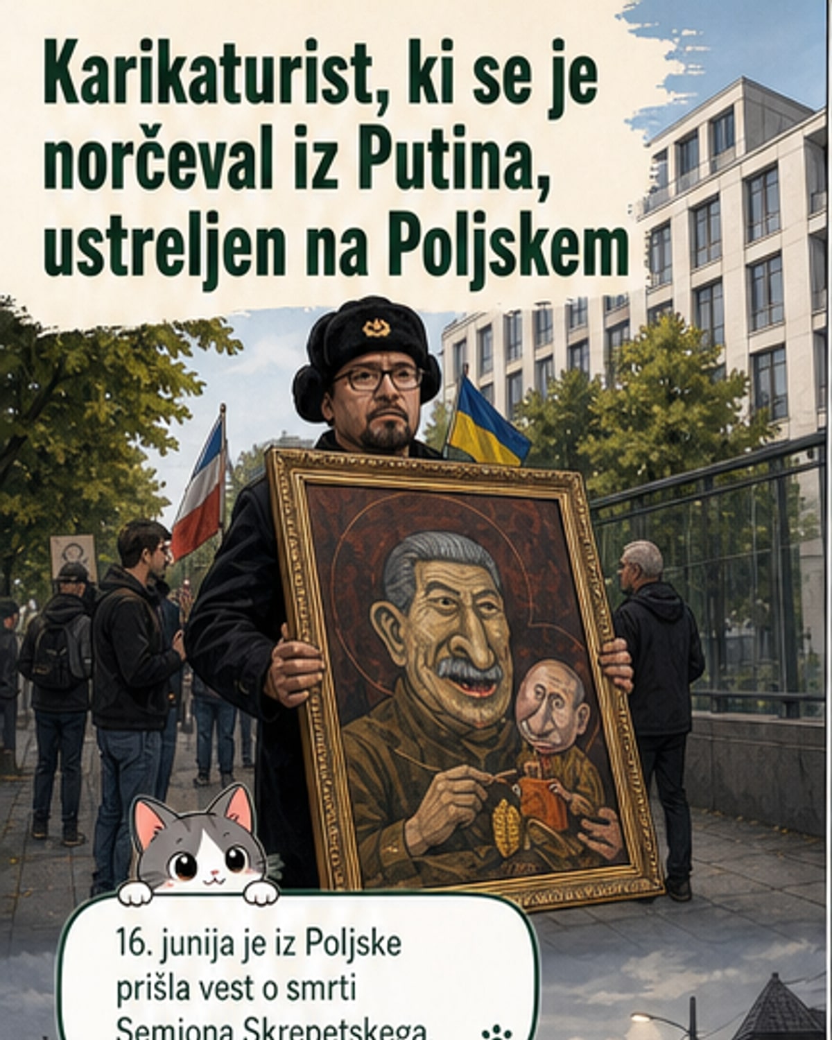 Ruski umetnik, ki se norčeval iz Putina, ubit v Poljskem