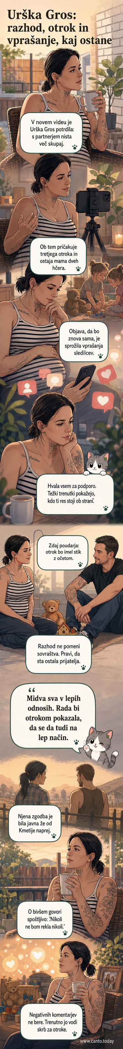 Urška Gros v videoposnetku govori o razhodu z partnerjem in prihodu tretjega otroka.