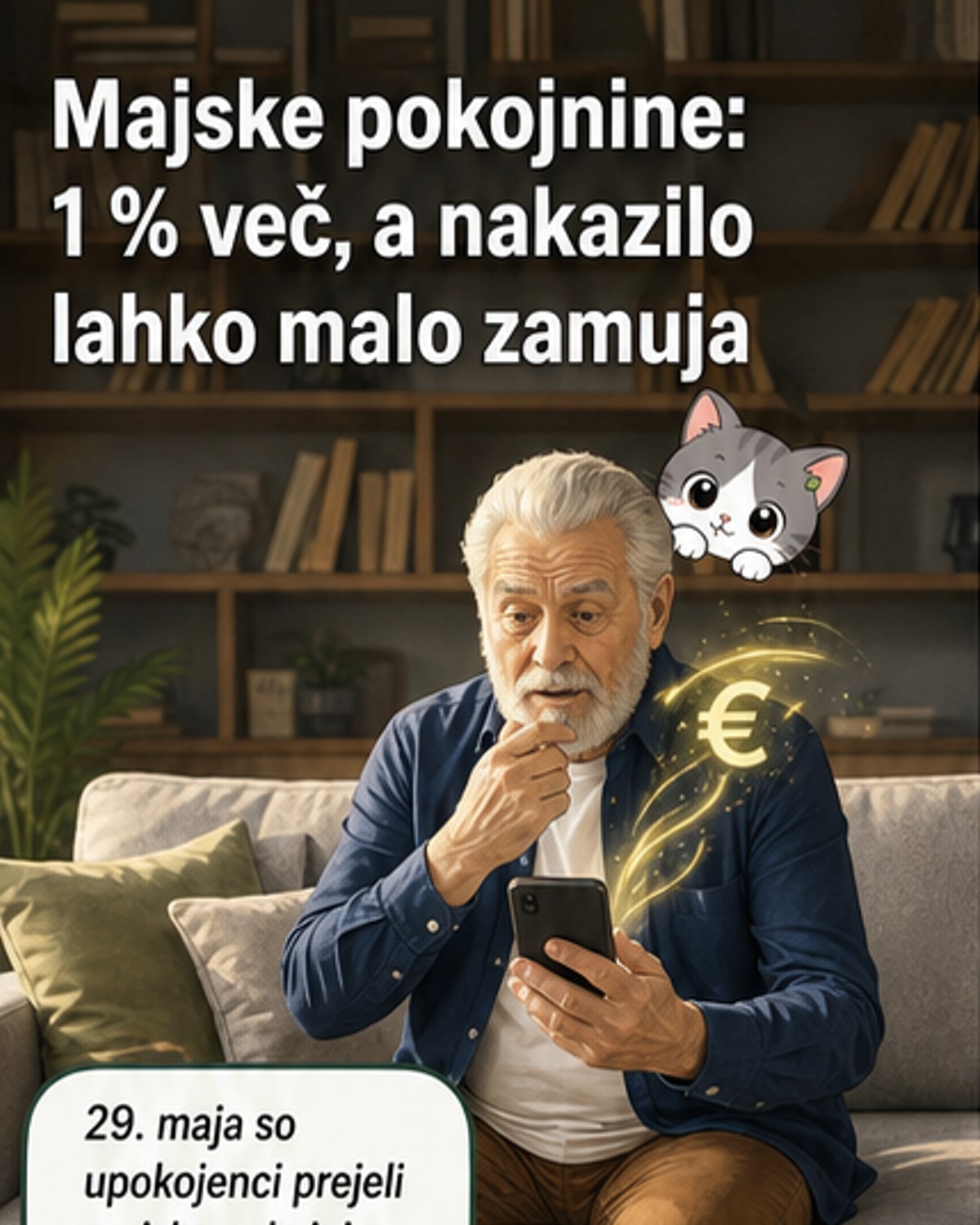 Pokojnine za maj so višje za 1 %
