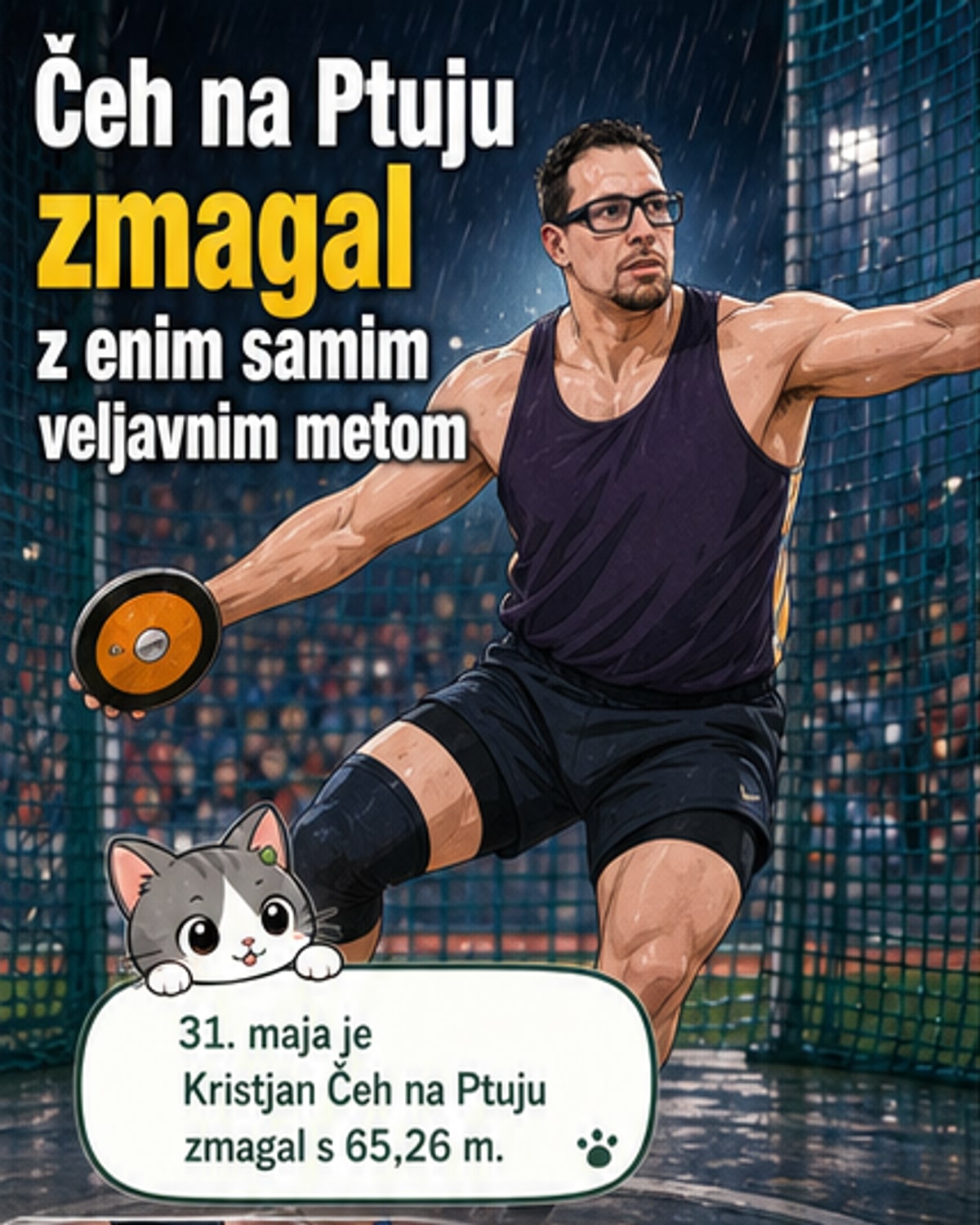 Čeh zmagal z enim metom