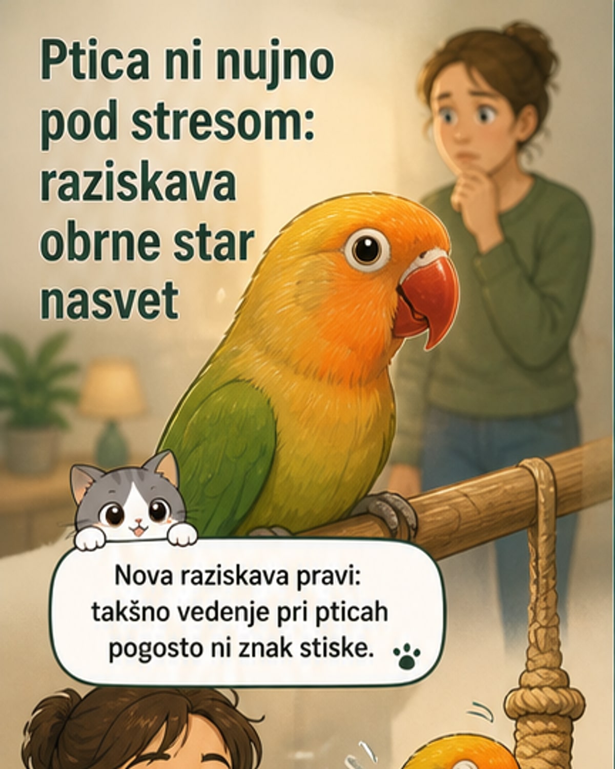 Vaša papiga se drgne – in to ni stres
