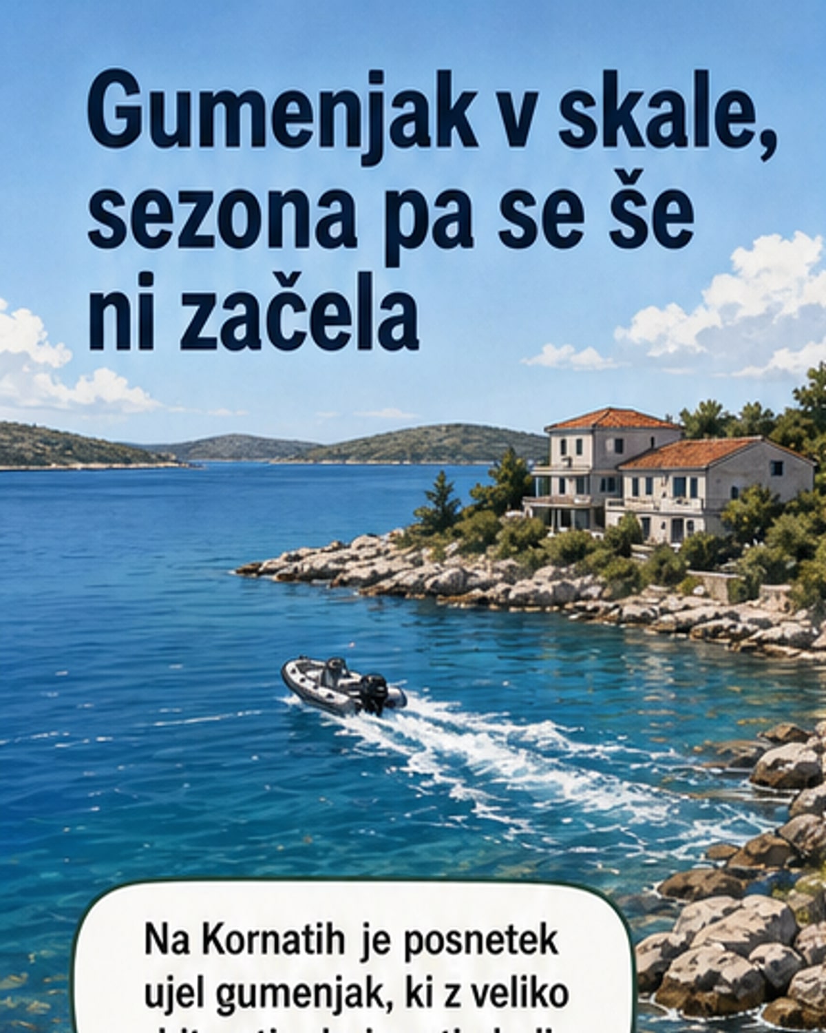 Gumenjak trčil v skale na hrvaški obali