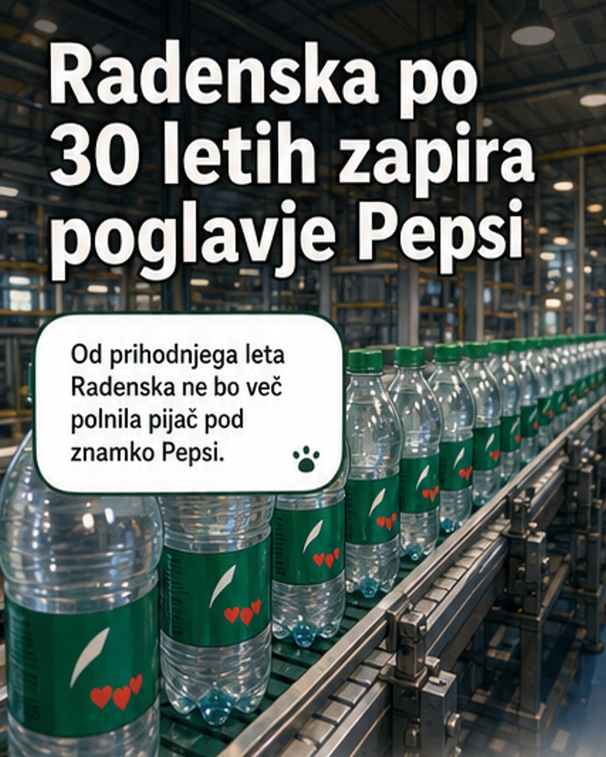 Radenska preneha polnjenje Pepsi
