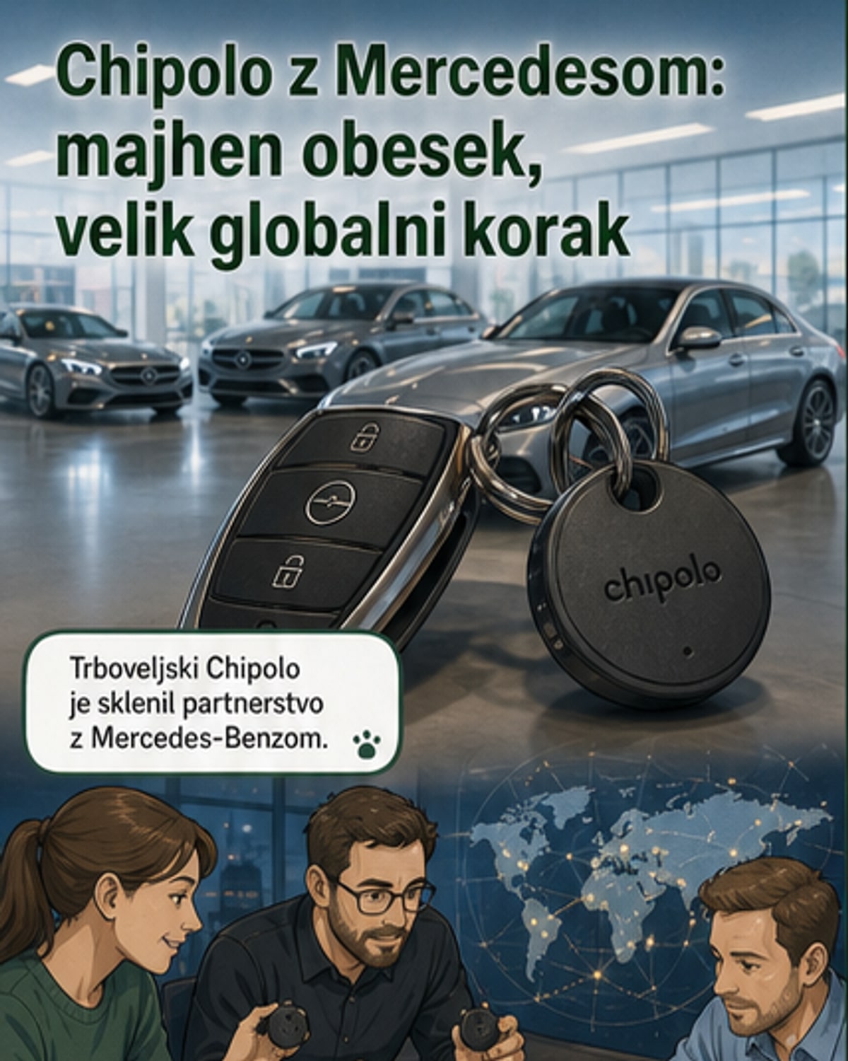 Slovenski iskalnik ključev v Mercedesovih salonih