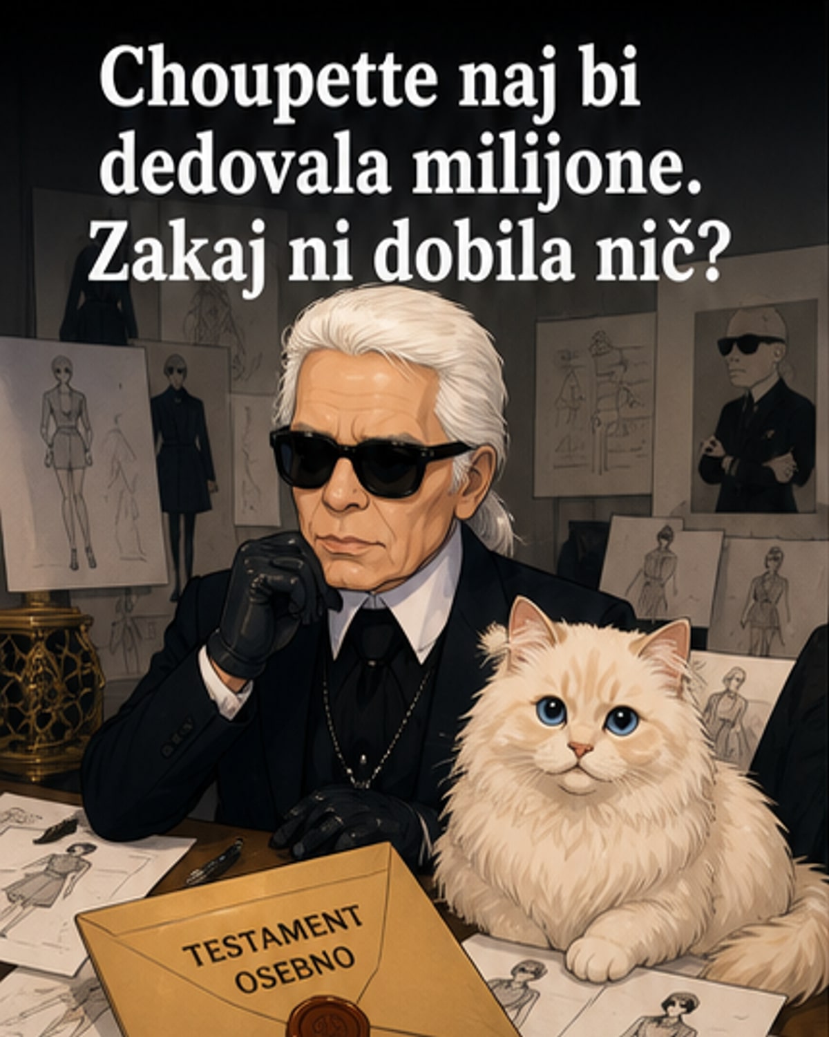 Lagerfeldova mačka ni prejela denarja