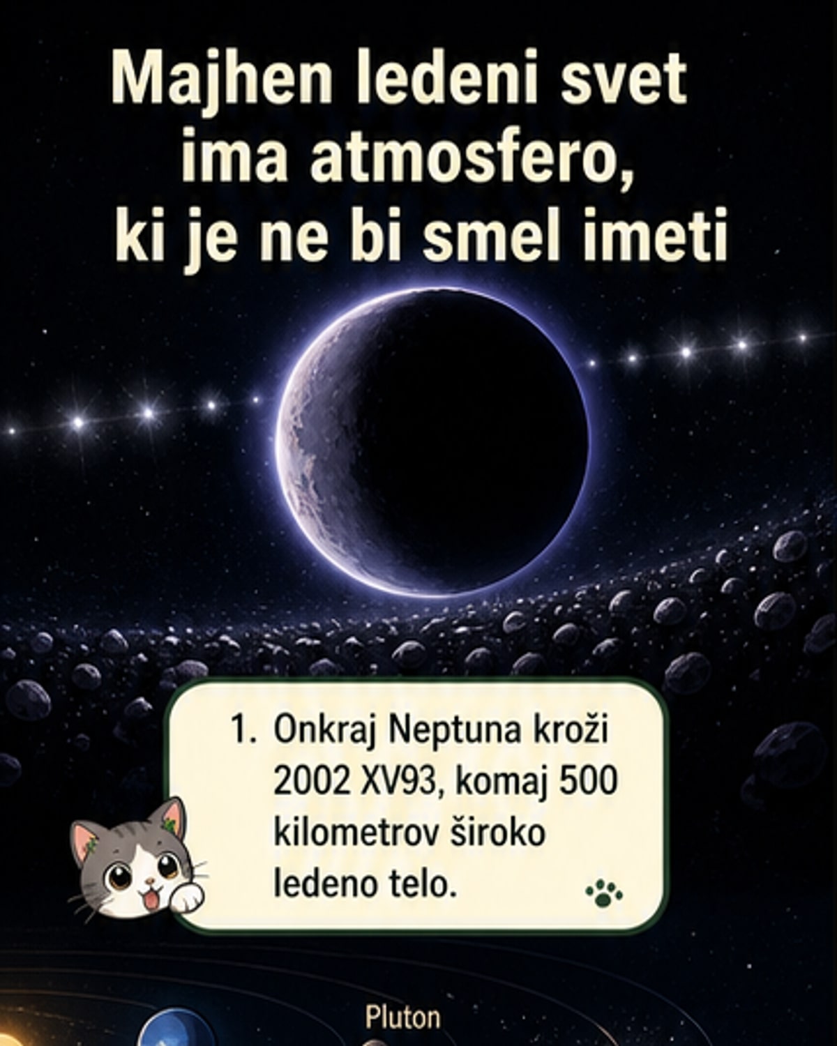 Telo manjše od Plutona ima atmosfero