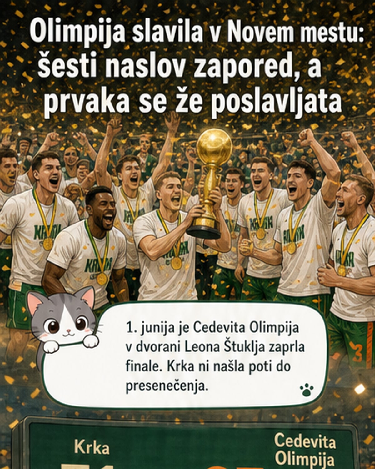 Šesti zaporedni naslov za Olimpijo
