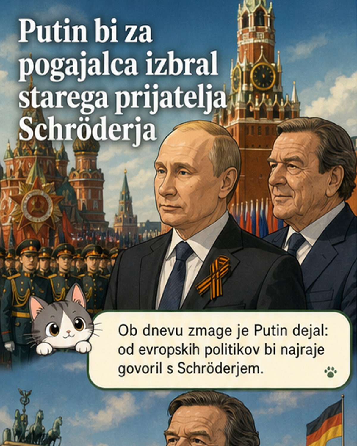 Putin želi Schröderja kot mirovnega posrednika