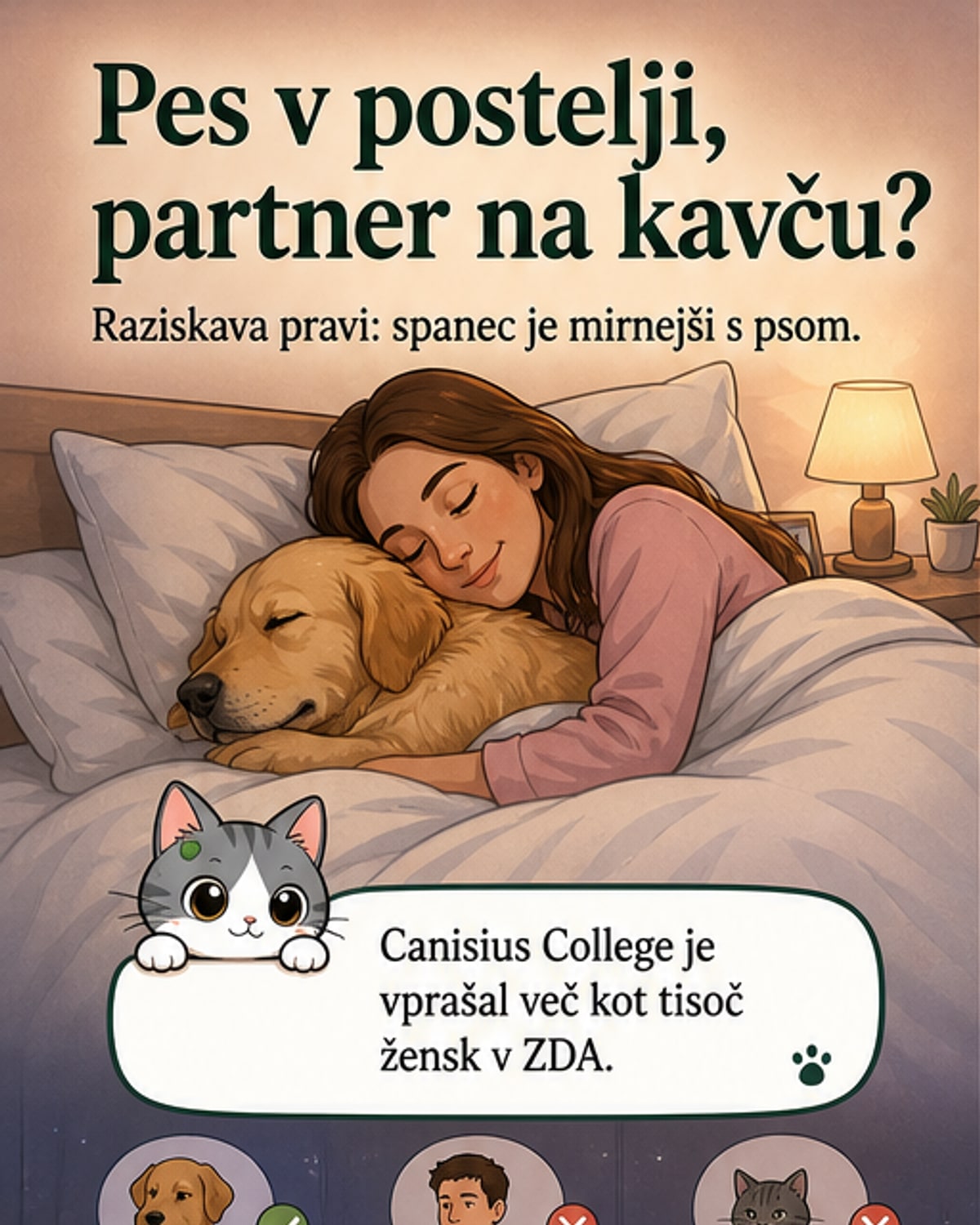 Ženske bolje spijo s psi kot s partnerji