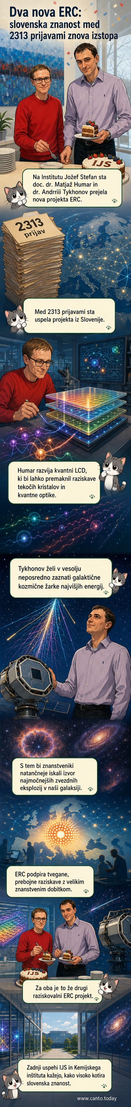 Dva raziskovalca, Matjaž Humar in Andrrii Tykhonov, ob slavnostnem rezanju ERC torte, simbolu uspešnega projekta.