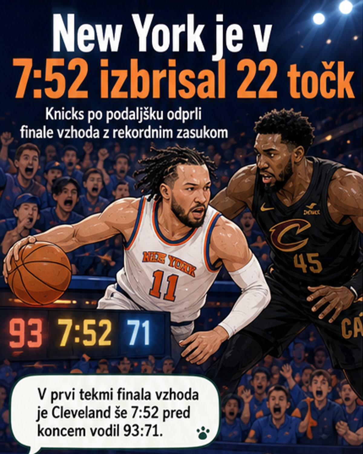 Knicks zavrteli tekmo za 22 točk
