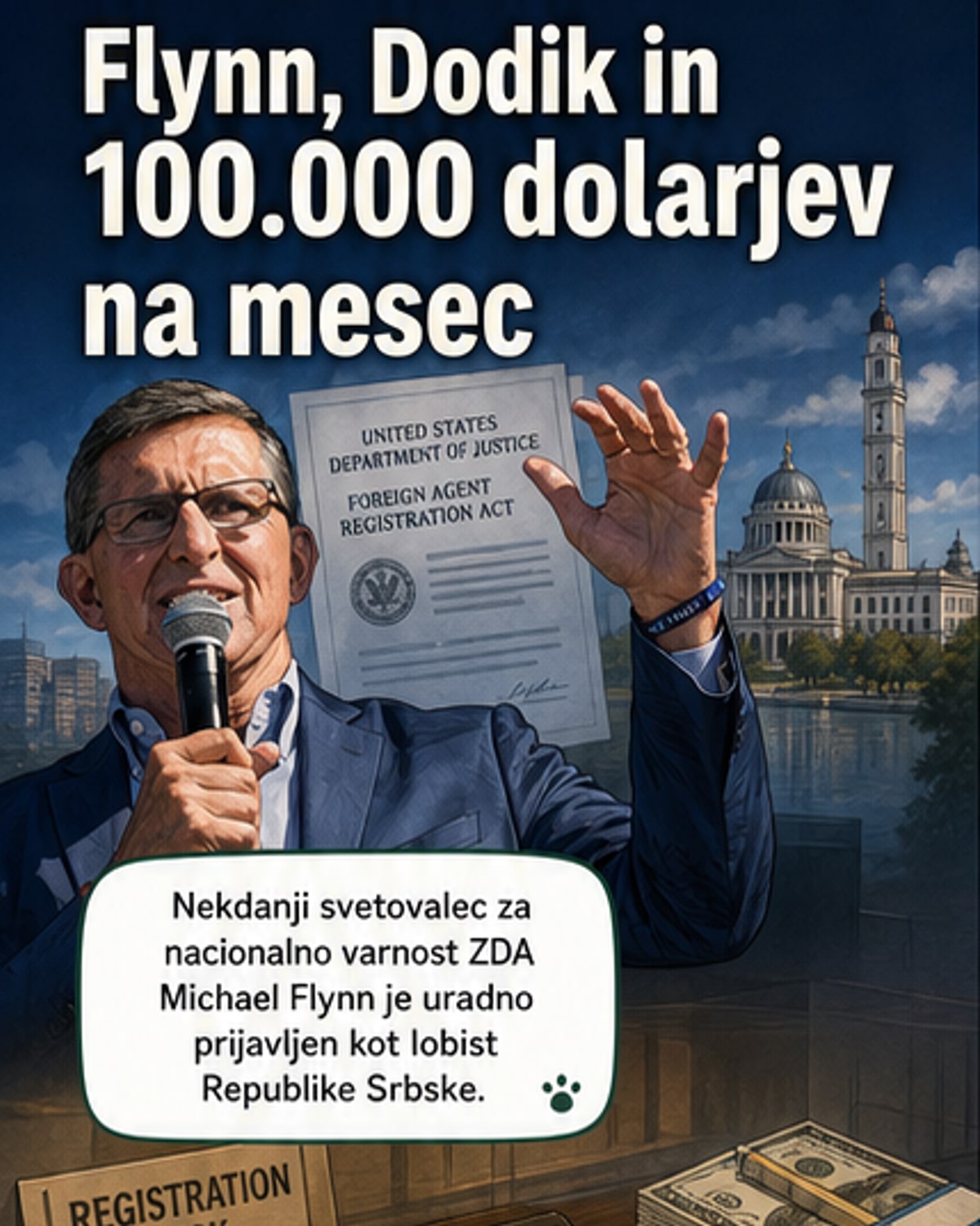 Trumpov nekdanji svetovalec zdaj lobi za Republiko Srbsko