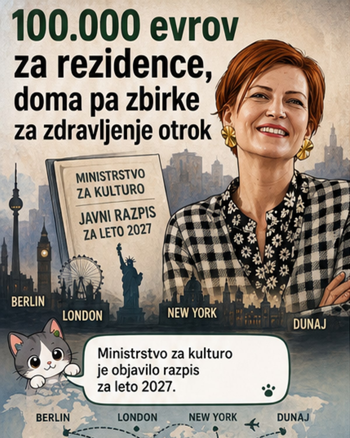 100.000 evrov za umetnost v tujini