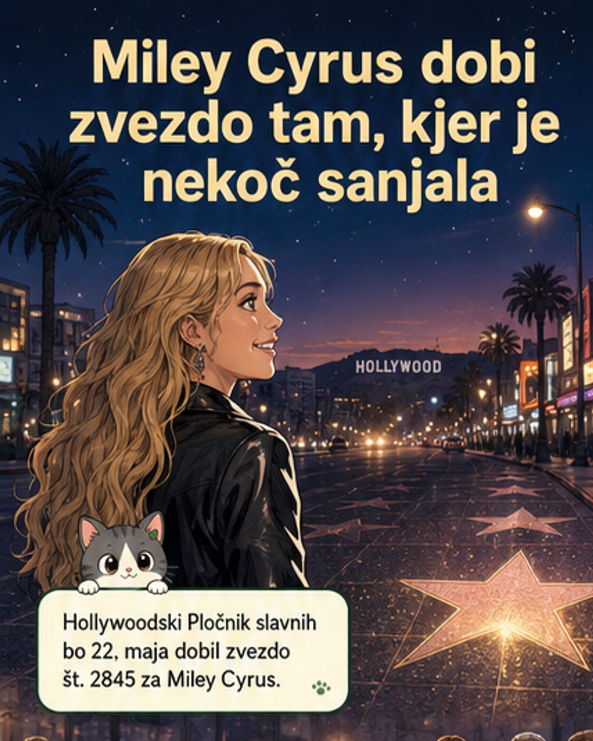 Miley Cyrus dobi zvezdo na Pločniku slavnih