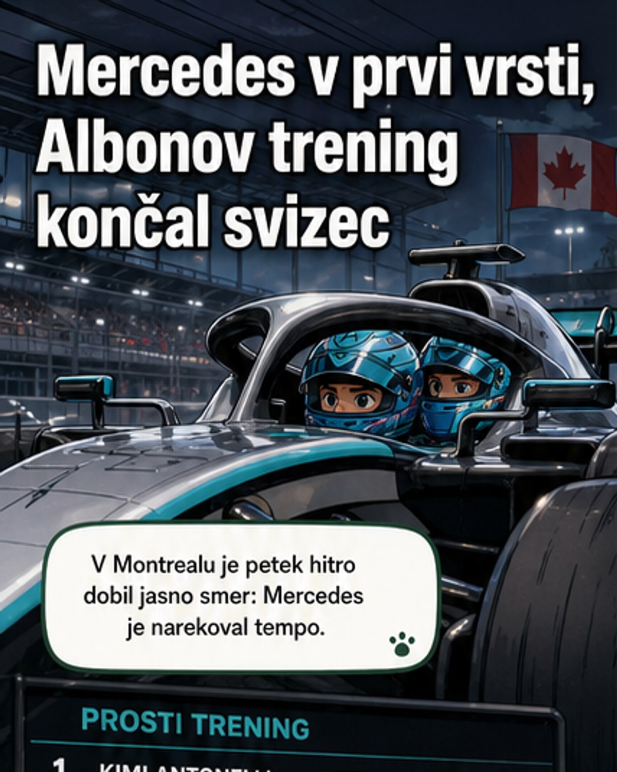 Ubogi svizec povzročil nesrečo: Williams končal v zidu