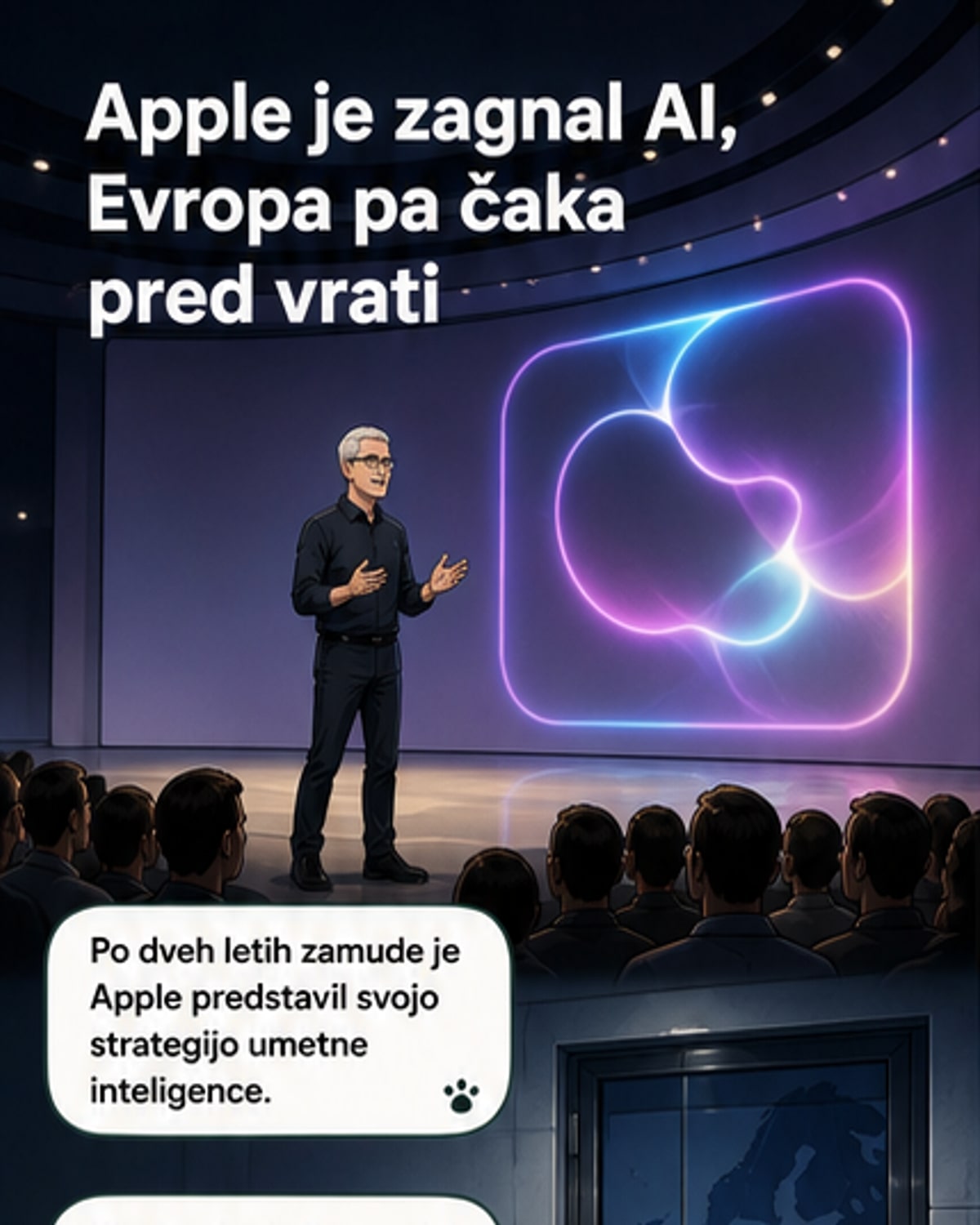 Apple zagnal AI, a ne v Evropi