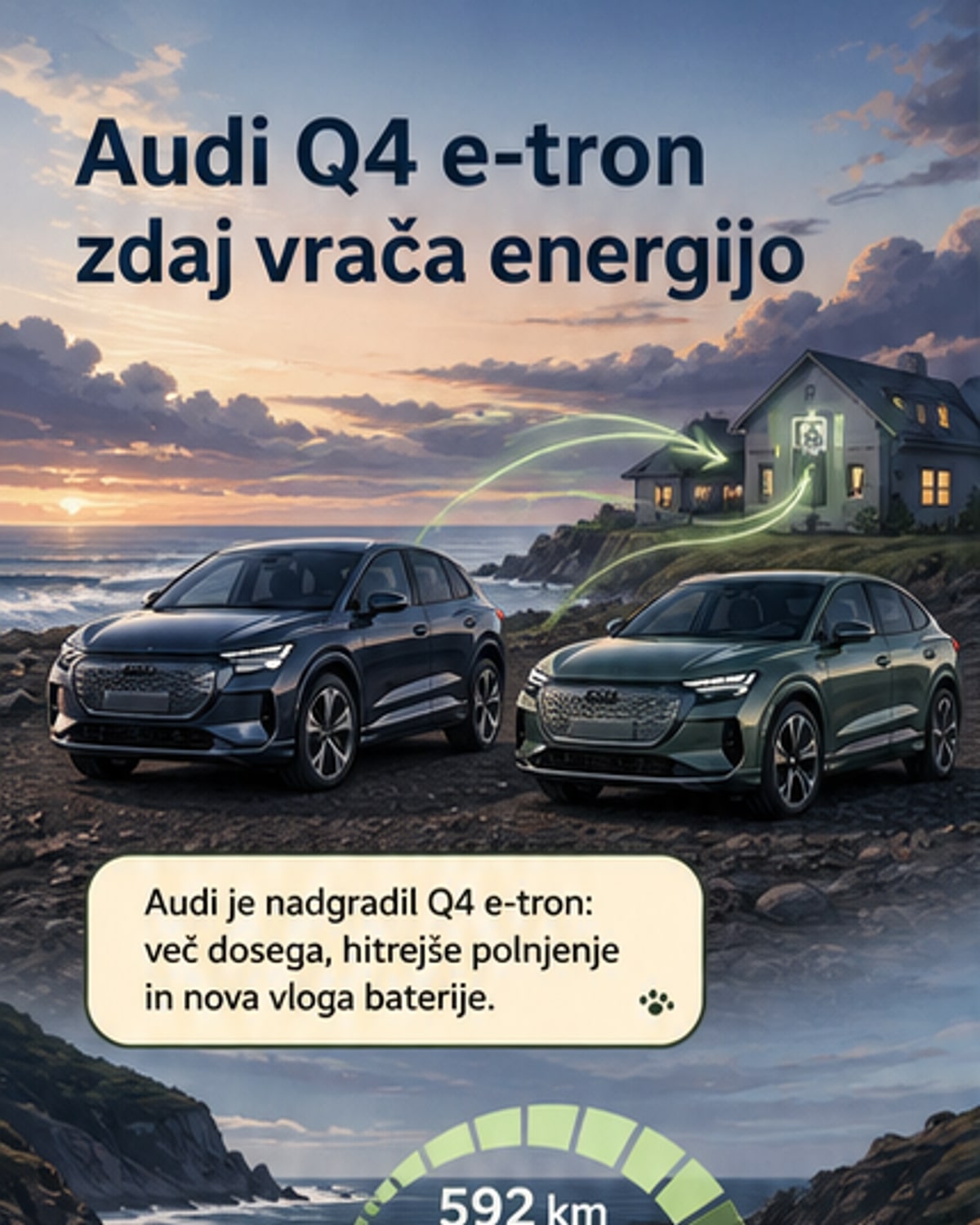 Audi nadgradil Q4 e-tron: večji doseg, hitrejše polnjenje