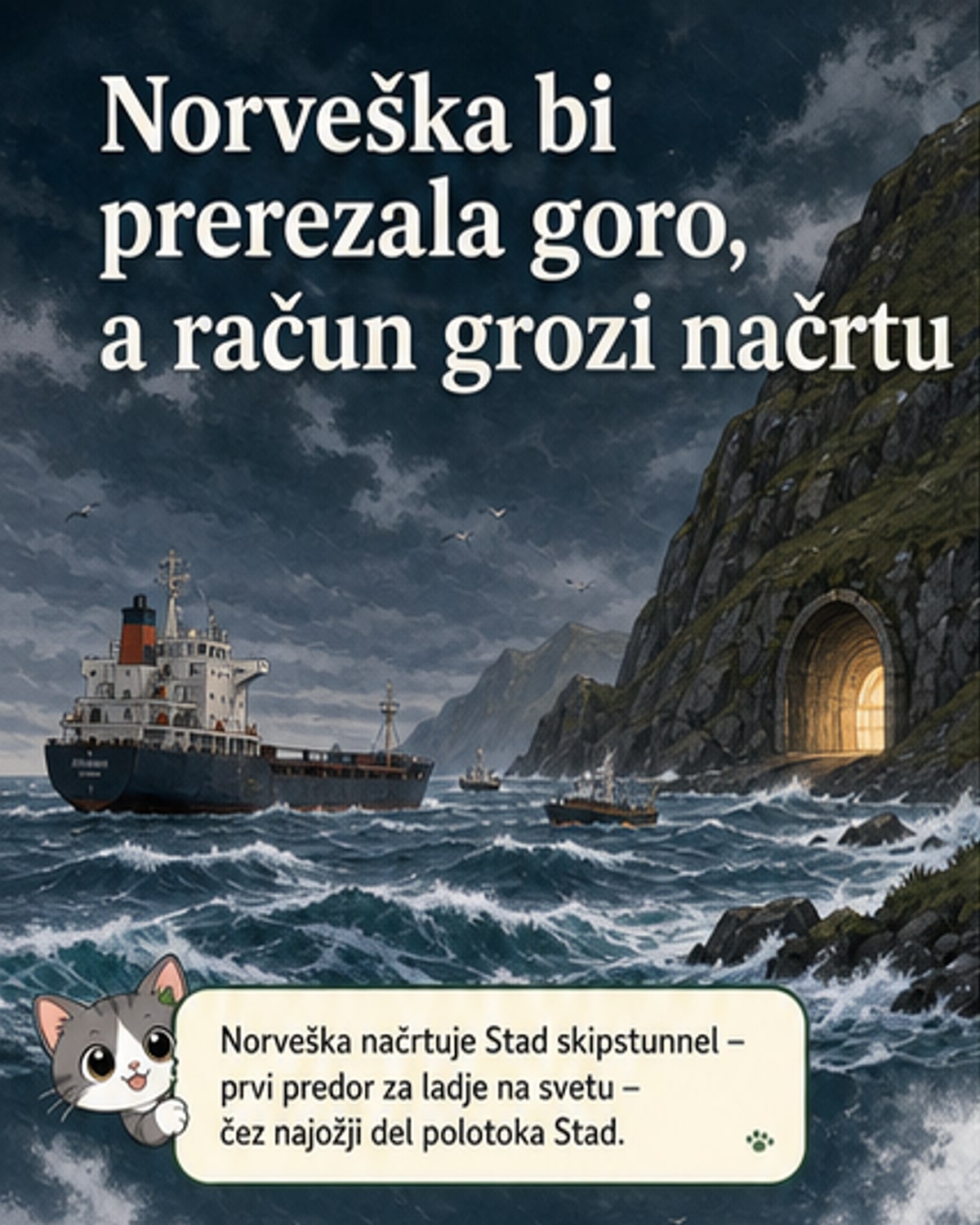 Prvi ladijski predor na svetu v Norveškem